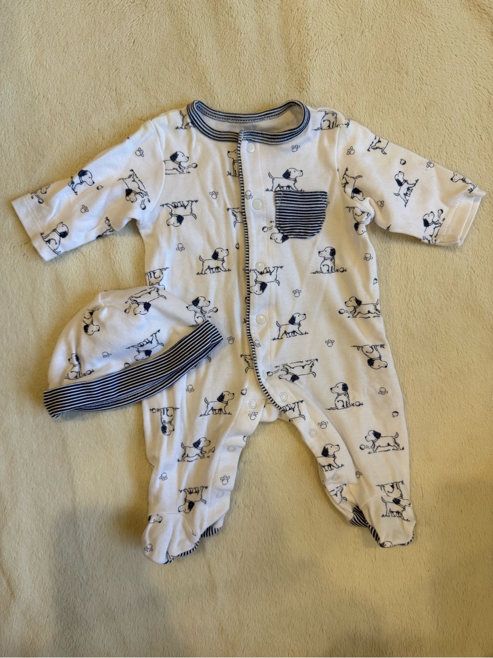 Little Me Newborn One Piece and Hat